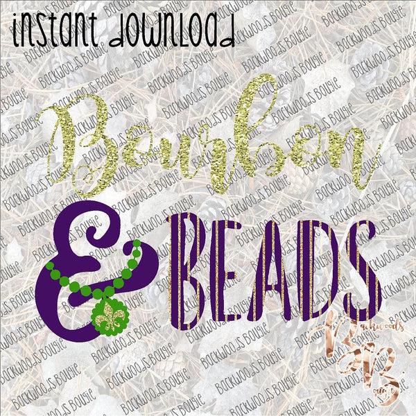 Bourbon and Beads INSTANT DOWNLOAD print file PNG