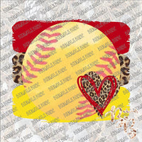 Brushstrokes Softball SUBLIMATION Transfer READY to PRESS