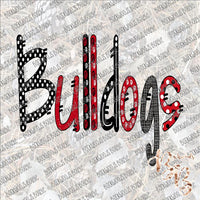 Bulldogs Black and Red SUBLIMATION Transfer READY to PRESS