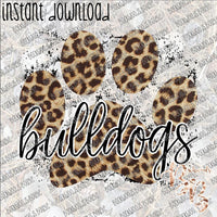 Bulldogs Pawprint INSTANT DOWNLOAD print file PNG