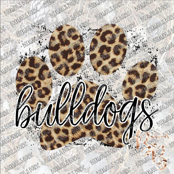 Bulldogs Pawprint SUBLIMATION Transfer READY to PRESS