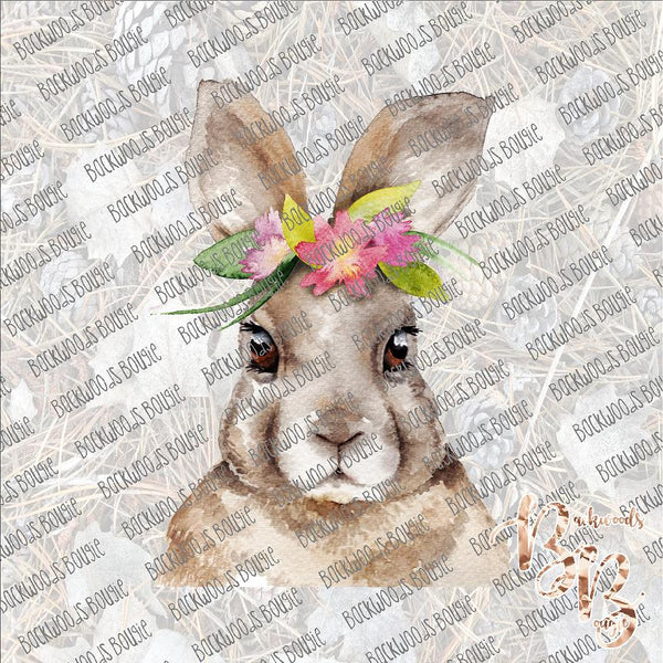 Bunny with FLower SUBLIMATION Transfer READY to PRESS