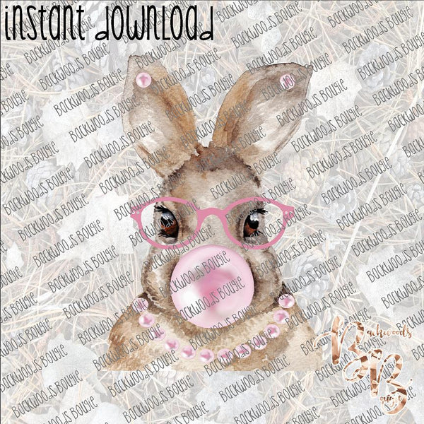Bunny Pink Pearl INSTANT DOWNLOAD print file PNG