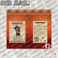 Captain Morgan INSTANT DOWNLOAD print file PNG for SKINNY TUMBLER or CAN HUGGIE Straight and Curved