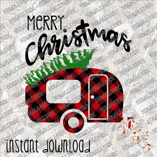 Christmas Camper INSTANT DOWNLOAD print file PNG