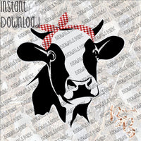 Cow in Headscarf 2 INSTANT DOWNLOAD print file PNG