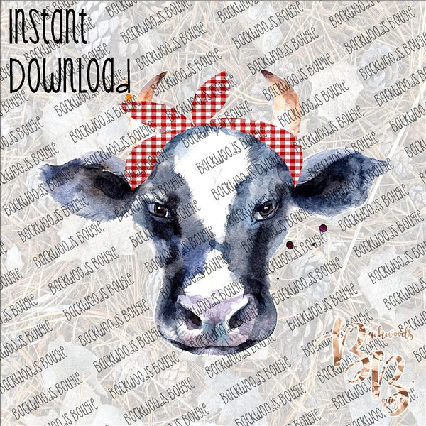 Cow in Headscarf INSTANT DOWNLOAD print file PNG