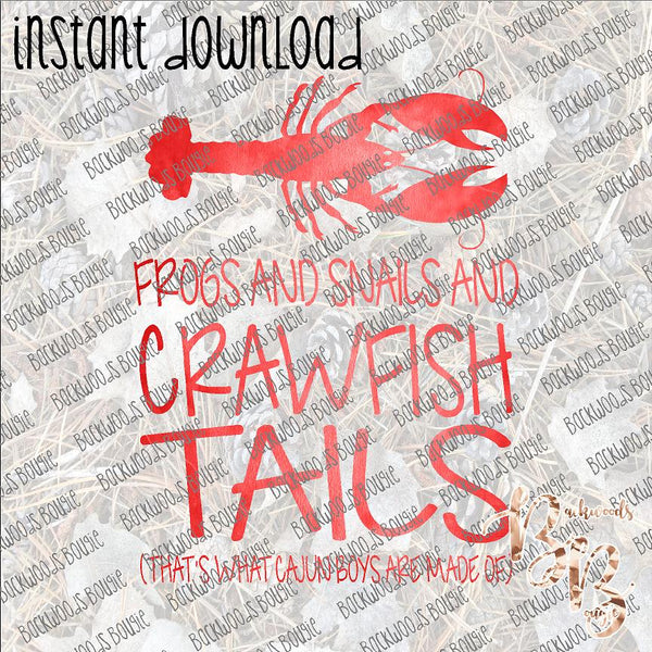 Crawfish Tails Cajun Boys INSTANT DOWNLOAD print file PNG