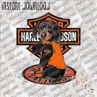 Dachshund Tattoo Harley Davidson INSTANT DOWNLOAD print file PNG