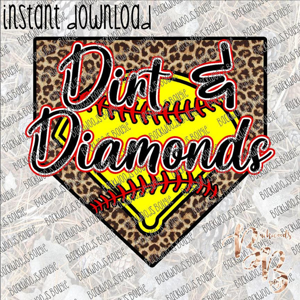 Dirt and Diamond (softball) INSTANT DOWNLOAD print file PNG