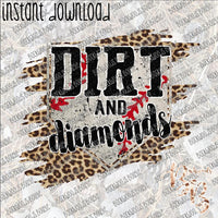 Dirt and Diamonds Baseball 2 INSTANT DOWNLOAD print file PNG