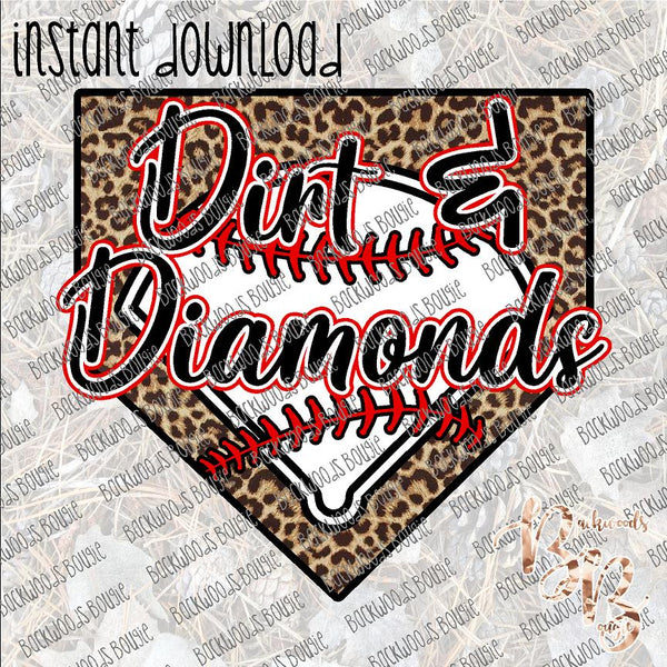 Dirt and Diamond (Baseball) INSTANT DOWNLOAD print file PNG