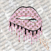 Dipping Lips LV Pink SUBLIMATION Transfer READY to PRESS