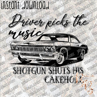 Driver Picks the Music INSTANT DOWNLOAD print file PNG