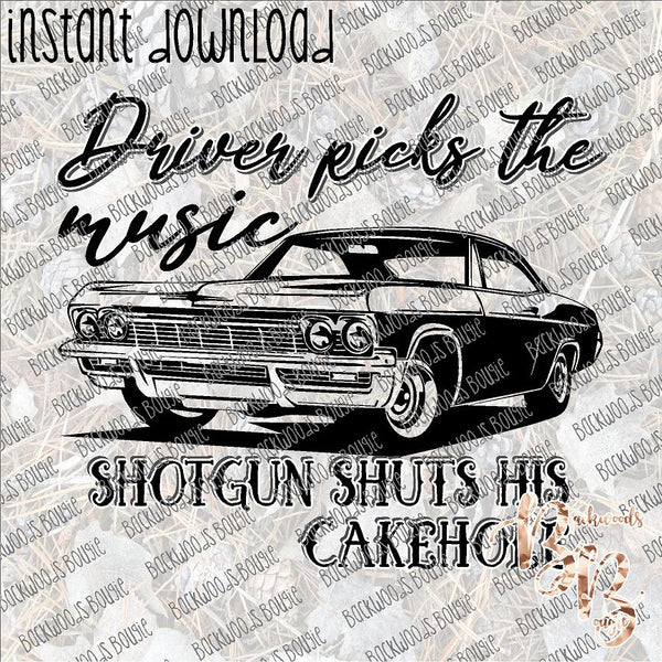 Driver Picks the Music INSTANT DOWNLOAD print file PNG