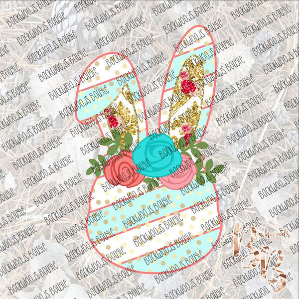 Easter Bunny Floral SUBLIMATION Transfer READY to PRESS