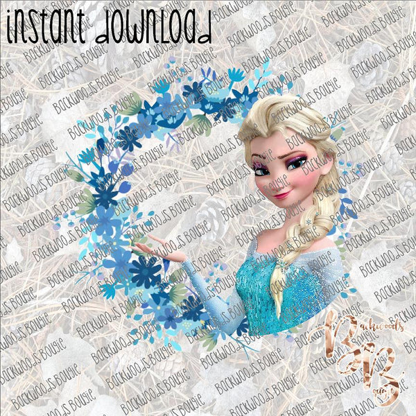 Elsa Wreath INSTANT DOWNLOAD print file PNG