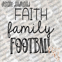 Faith Family Football 2 INSTANT DOWNLOAD print file PNG