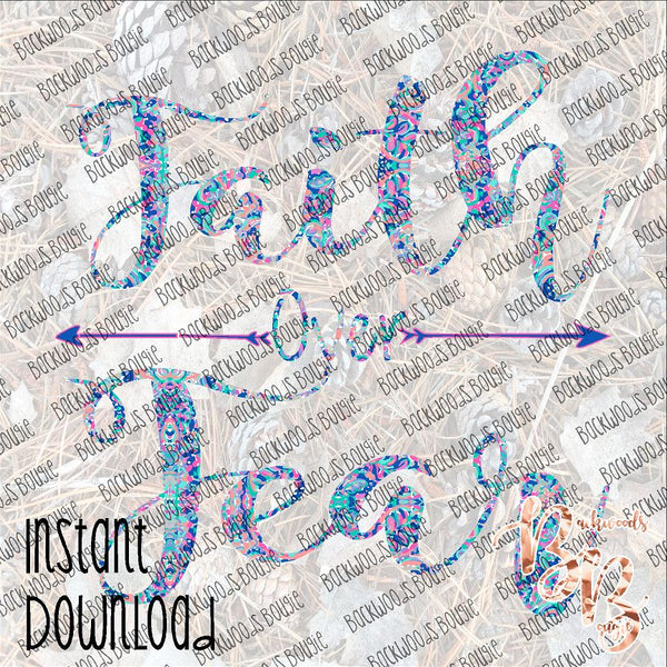 Faith over Fear Lilly INSTANT DOWNLOAD print file PNG