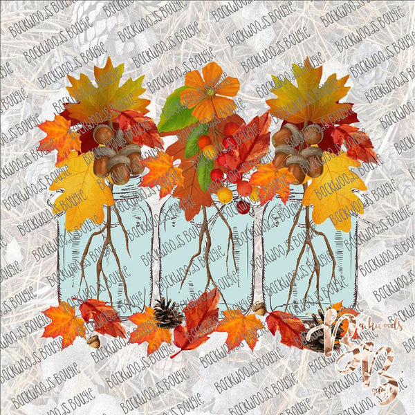 Fall Mason Jars SUBLIMATION Transfer READY to PRESS