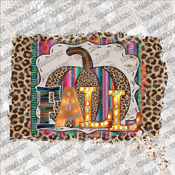 Fall Serape and Leopard Pumpkin SUBLIMATION Transfer READY to PRESS