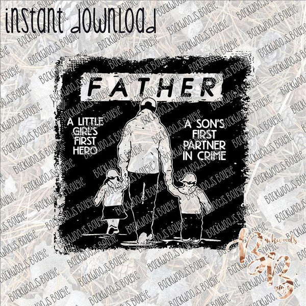 Father holding hands INSTANT DOWNLOAD print file PNG