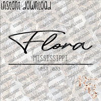 Flora MS Est INSTANT DOWNLOAD print file PNG