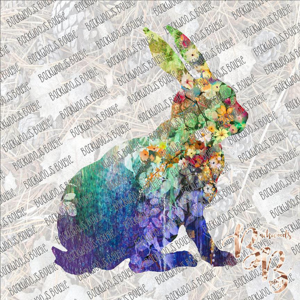 Floral Bunny SUBLIMATION Transfer READY to PRESS