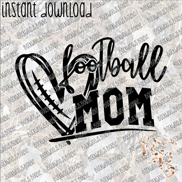 Football Mom Heart INSTANT DOWNLOAD print file PNG