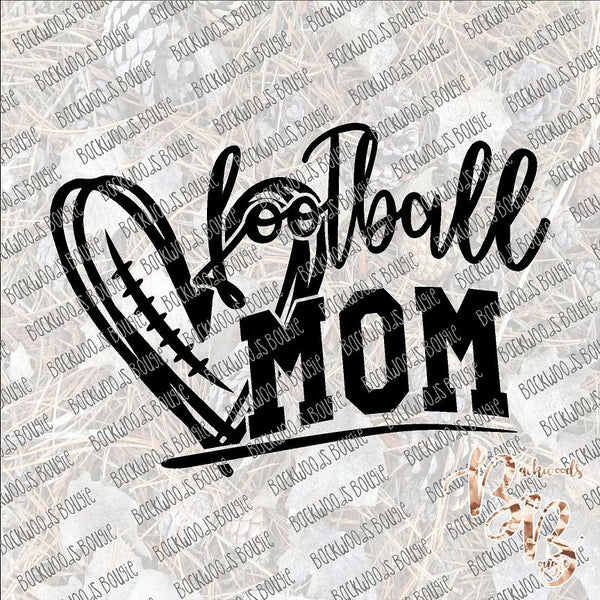 Football Mom Heart SUBLIMATION Transfer READY to PRESS