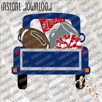 Football Truck INSTANT DOWNLOAD print file PNG