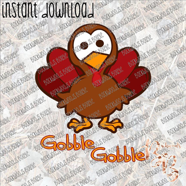 Gobble Gobble Turkey INSTANT DOWNLOAD print file PNG