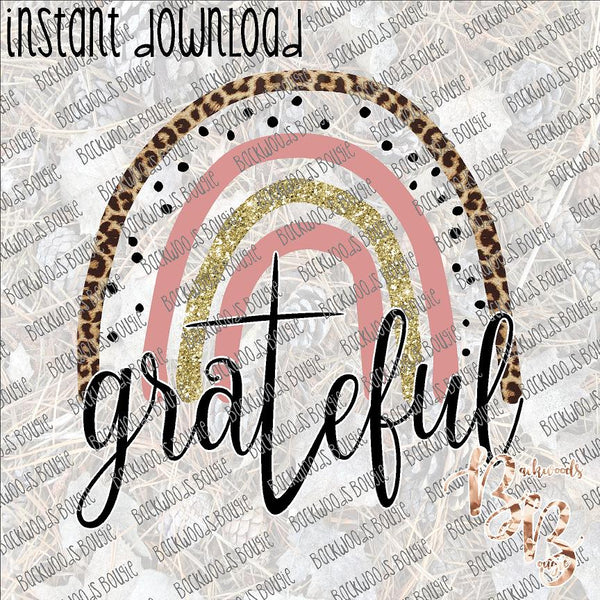 Grateful Rainbow INSTANT DOWNLOAD print file PNG