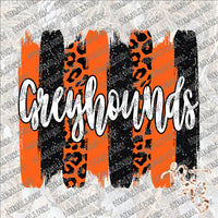 Greyhounds Brushstrokes Black and Orange SUBLIMATION Transfer READY to PRESS