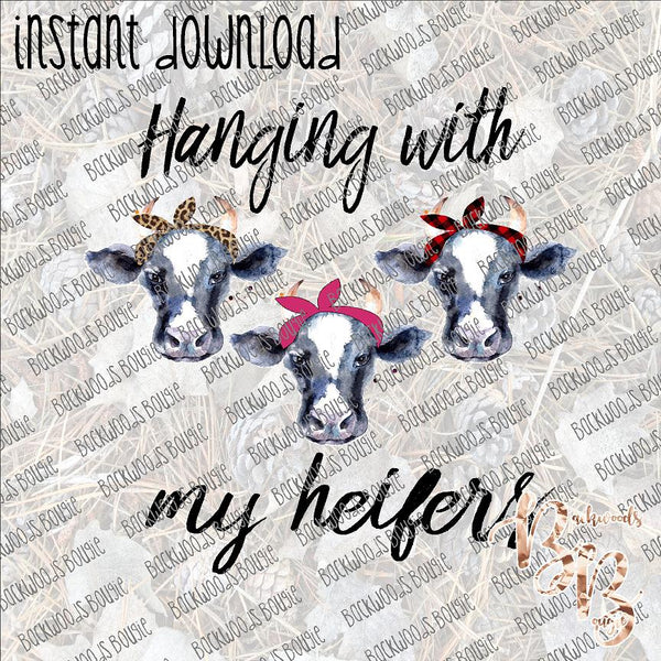 Hangin' with my Heifers 2 INSTANT DOWNLOAD print file PNG