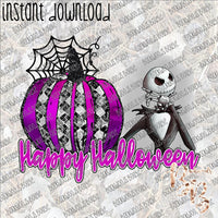 Happy Halloween Jack Skellington INSTANT DOWNLOAD print file PNG