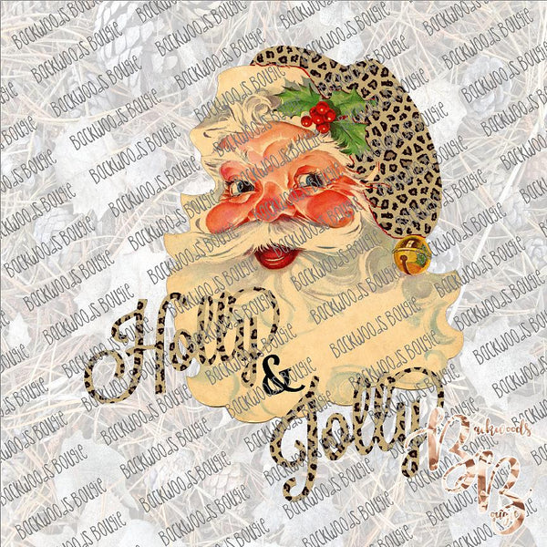 Holly & Jolly Santa SUBLIMATION Transfer READY to PRESS