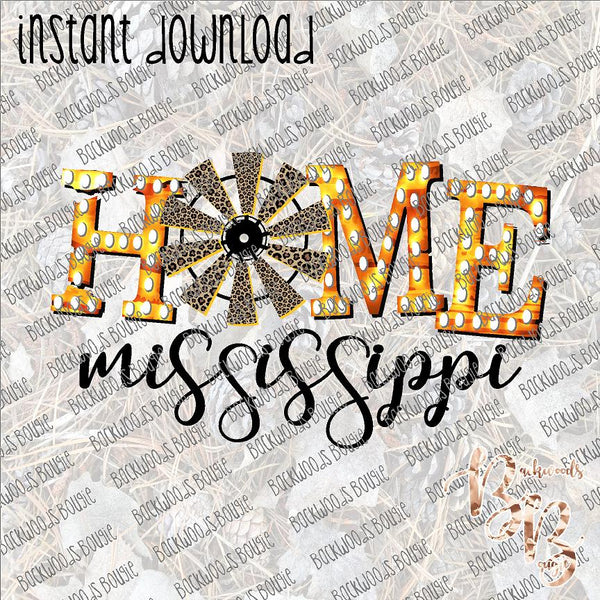 Home Mississippi Windmill INSTANT DOWNLOAD print file PNG