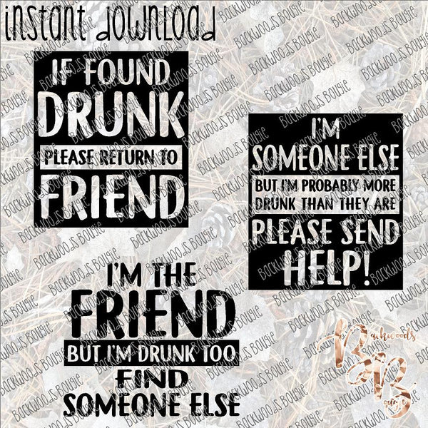 If Found Drunk Set INSTANT DOWNLOAD print file PNG