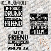 If Found Drunk Set INSTANT DOWNLOAD cut file SVG