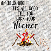 It's All Good Till You Burn Your Wiener INSTANT DOWNLOAD print file PNG