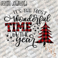It's the Most Wonderful Time of the Year Tree INSTANT DOWNLOAD print file PNG