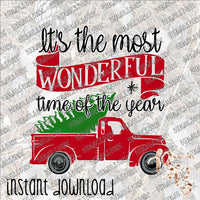 It's the Most Wonderful Time of the Year Truck INSTANT DOWNLOAD print file PNG