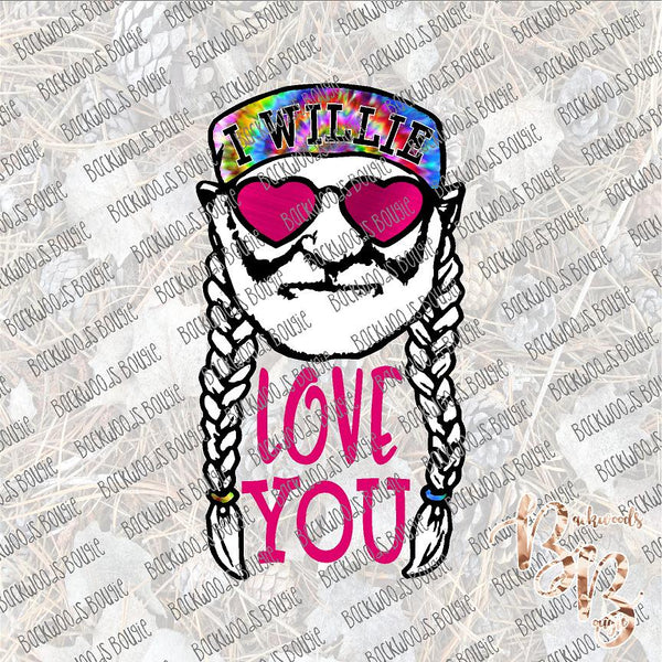 I Willie Love You SUBLIMATION Transfer READY to PRESS