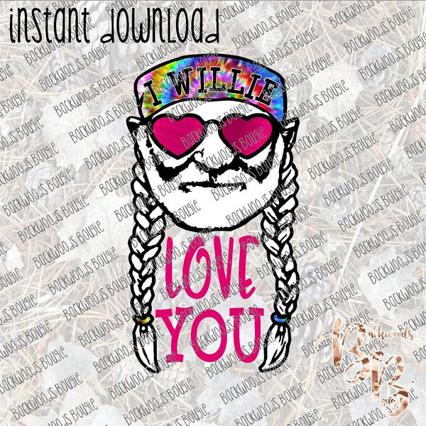 I Willie Love You INSTANT DOWNLOAD print file PNG