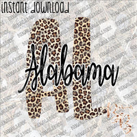 Leopard AL Alabama INSTANT DOWNLOAD print file PNG