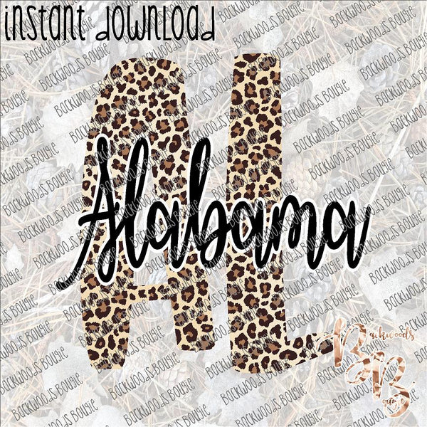 Leopard AL Alabama INSTANT DOWNLOAD print file PNG