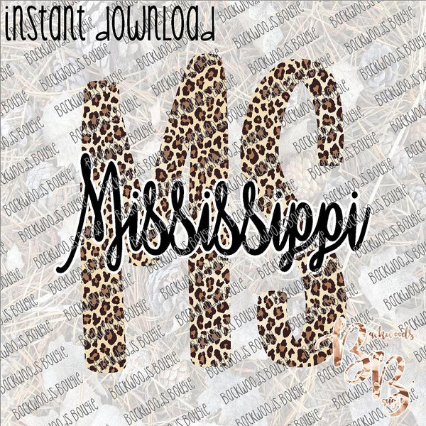 Leopard MS Mississippi INSTANT DOWNLOAD print file PNG