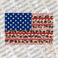 Leopard & Lace Flag SUBLIMATION Transfer READY to PRESS