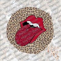 Leopard print with Lips and Tongue SUBLIMATION Transfer READY to PRESS